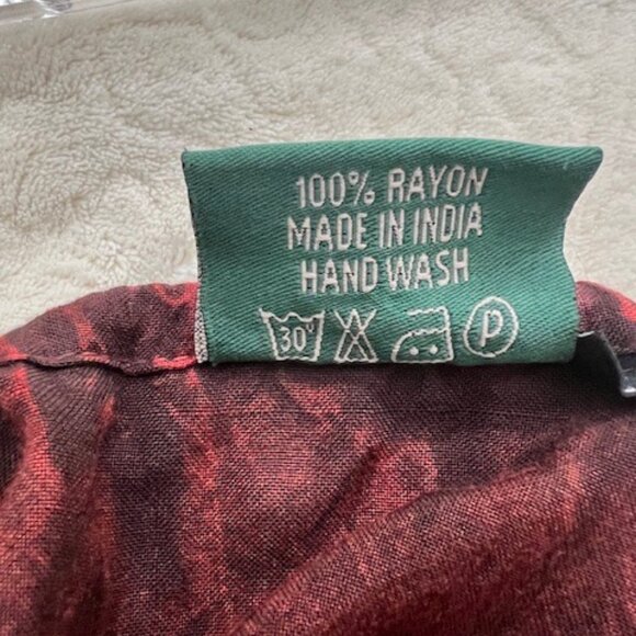 Vintage Renaissance Medieval Maxi Flowy Dress Maroon & Black Flocked Floral 1x - Picture 10 of 10